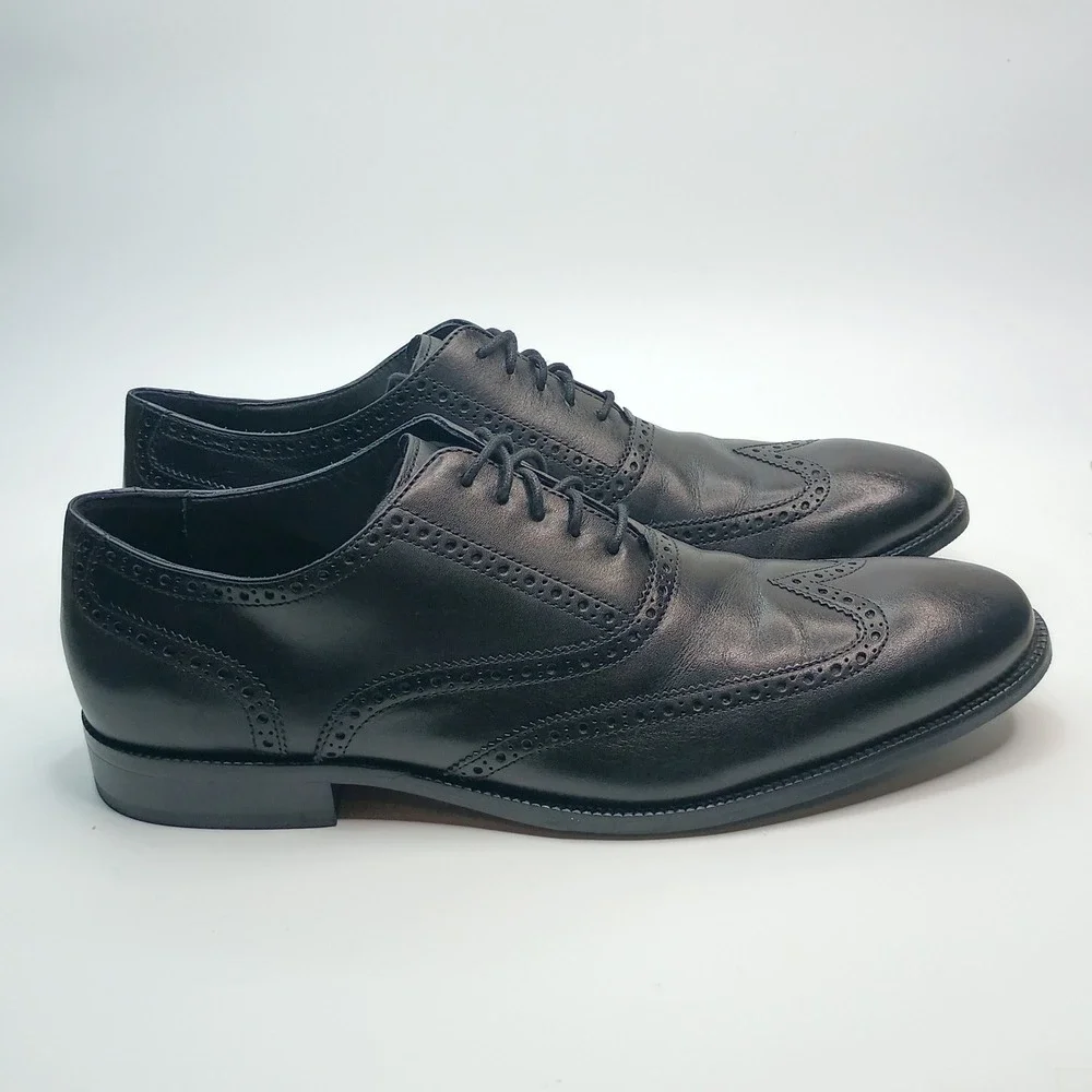 Cole‎ Haan Williams Wingtip Oxford Black Leather Dress Shoes Mens 13M C12209